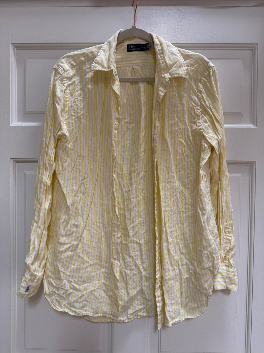 Polo by Ralph Lauren Pale Yellow Striped Lightweight Button-Up Shirt Jacket